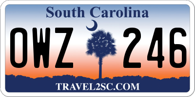 SC license plate OWZ246