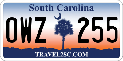 SC license plate OWZ255