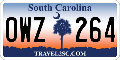 SC license plate OWZ264