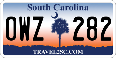 SC license plate OWZ282