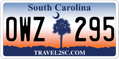 SC license plate OWZ295
