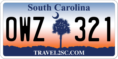 SC license plate OWZ321