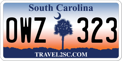 SC license plate OWZ323
