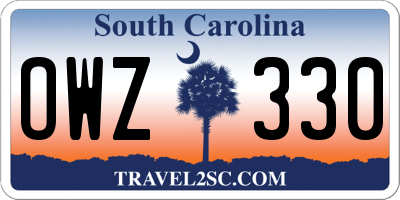 SC license plate OWZ330