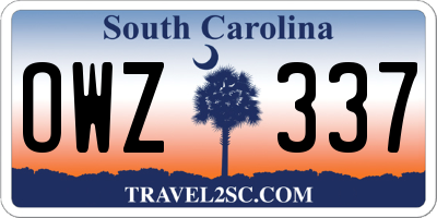 SC license plate OWZ337