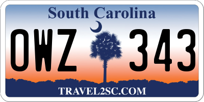 SC license plate OWZ343
