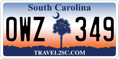 SC license plate OWZ349