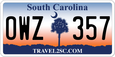 SC license plate OWZ357