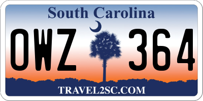 SC license plate OWZ364