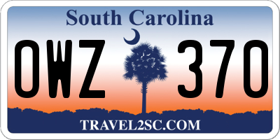 SC license plate OWZ370