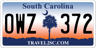 SC license plate OWZ372