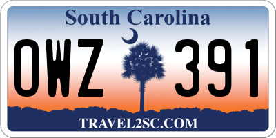 SC license plate OWZ391