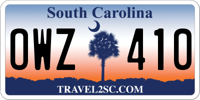 SC license plate OWZ410