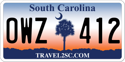 SC license plate OWZ412