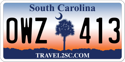 SC license plate OWZ413