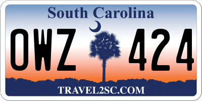 SC license plate OWZ424