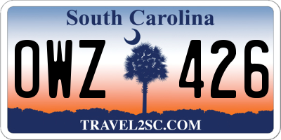 SC license plate OWZ426