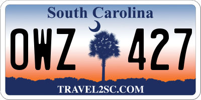SC license plate OWZ427
