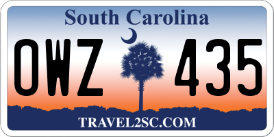 SC license plate OWZ435