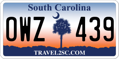 SC license plate OWZ439