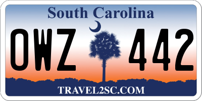 SC license plate OWZ442