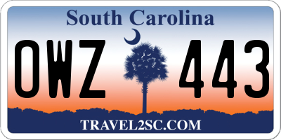 SC license plate OWZ443