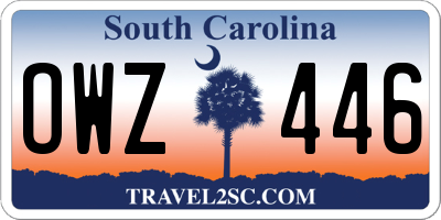 SC license plate OWZ446