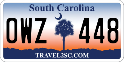SC license plate OWZ448