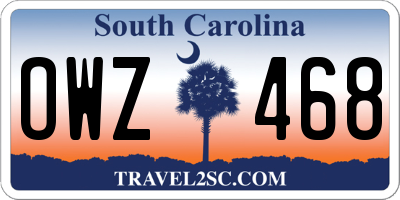 SC license plate OWZ468
