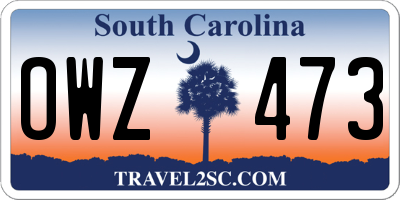 SC license plate OWZ473