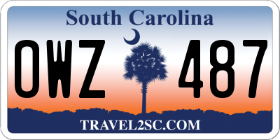 SC license plate OWZ487