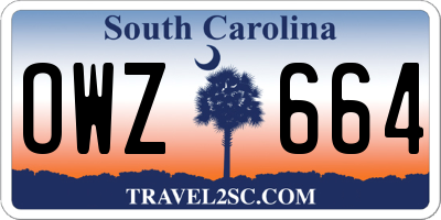 SC license plate OWZ664