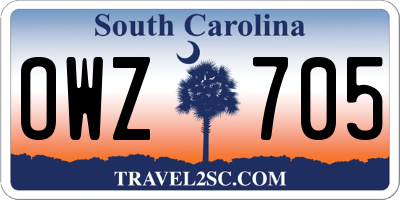 SC license plate OWZ705