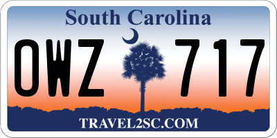 SC license plate OWZ717