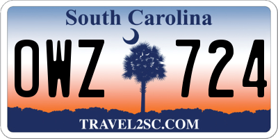 SC license plate OWZ724