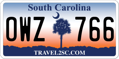 SC license plate OWZ766
