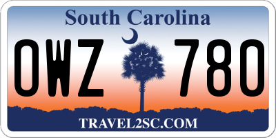 SC license plate OWZ780