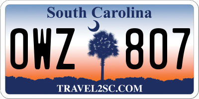 SC license plate OWZ807