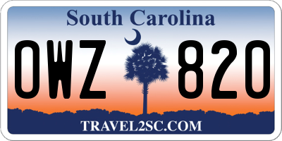 SC license plate OWZ820