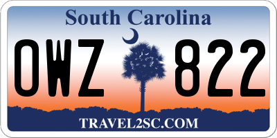 SC license plate OWZ822