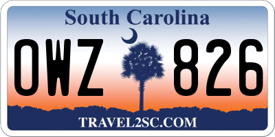 SC license plate OWZ826