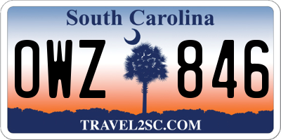 SC license plate OWZ846