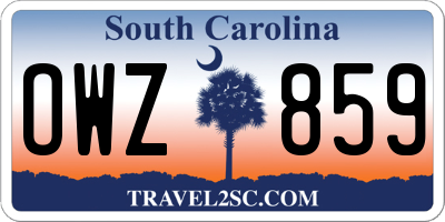 SC license plate OWZ859