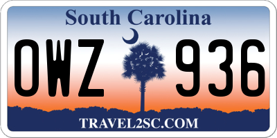 SC license plate OWZ936