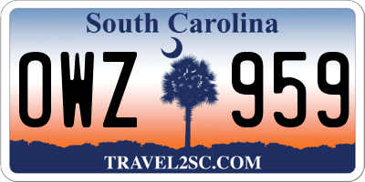 SC license plate OWZ959