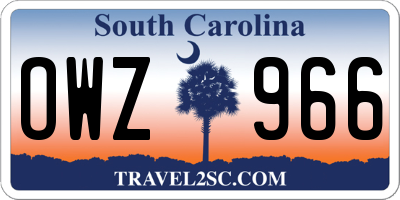 SC license plate OWZ966