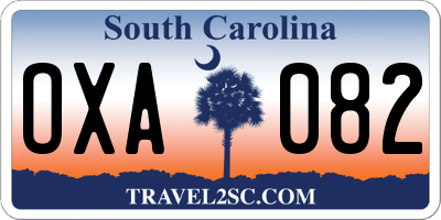 SC license plate OXA082