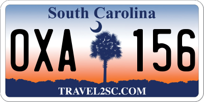 SC license plate OXA156