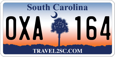SC license plate OXA164