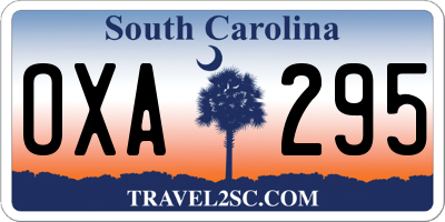 SC license plate OXA295